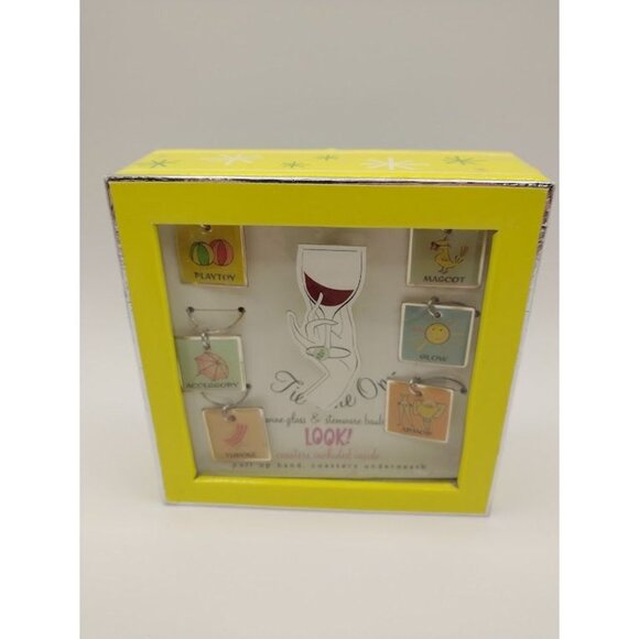 Vintage Tie One On Wine Glass and Stemware Baubles - Beach Party Set - Picture 1 of 6